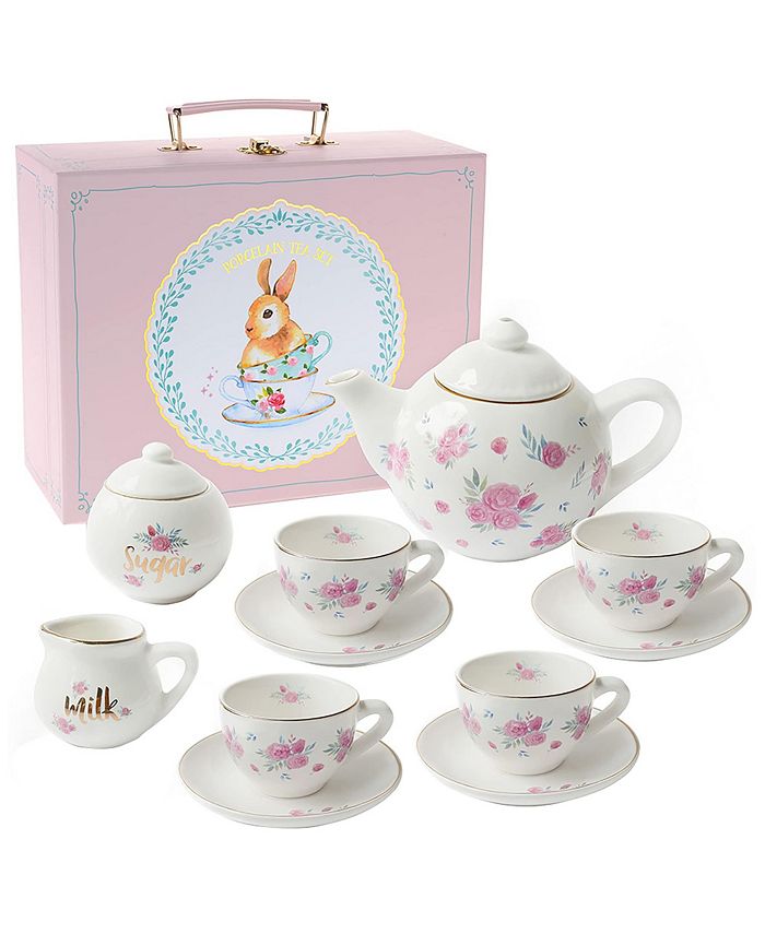 Jewelkeeper Porcelain Tea Set for Little Girls with Designs Macy's