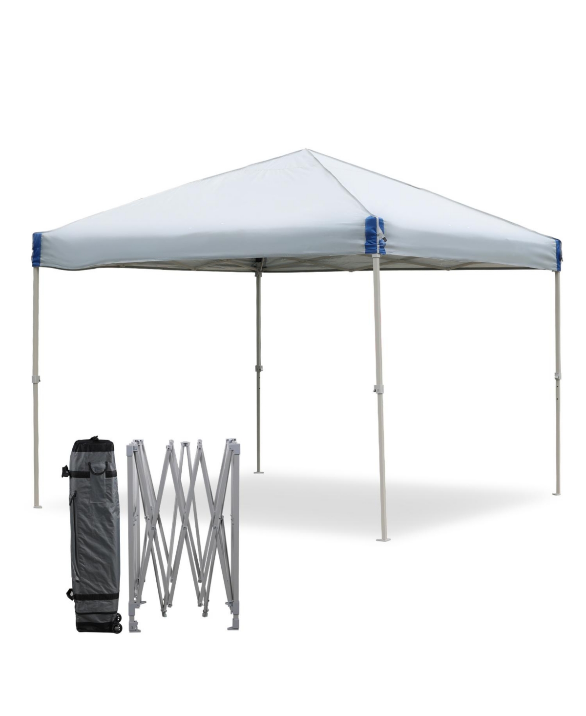 9.8'x9.8' Pop Up Canopy Tent with Roller Bag, Portable Instant Shade Canopy - Grey