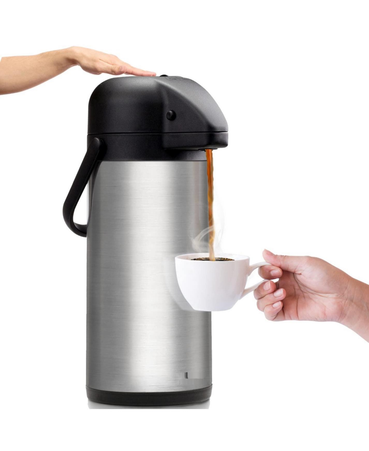 Vondior Thermal Coffee Carafe Dispenser 85 oz: Insulated Hot/Cold- Stainless steel