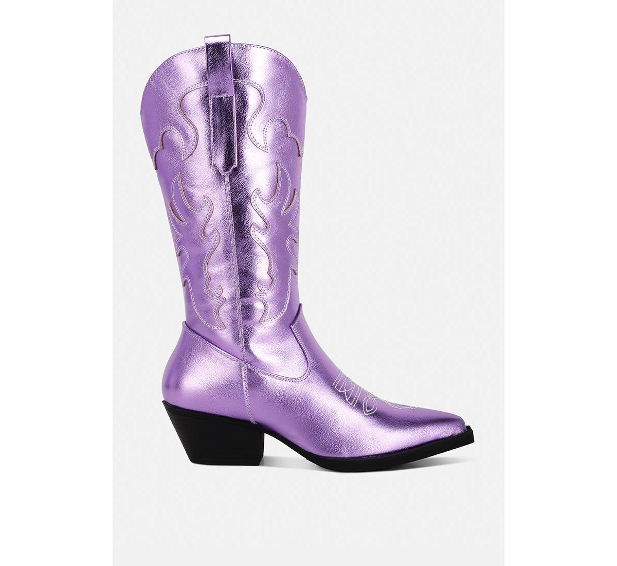 cowboy metallic faux leather cowboy boots