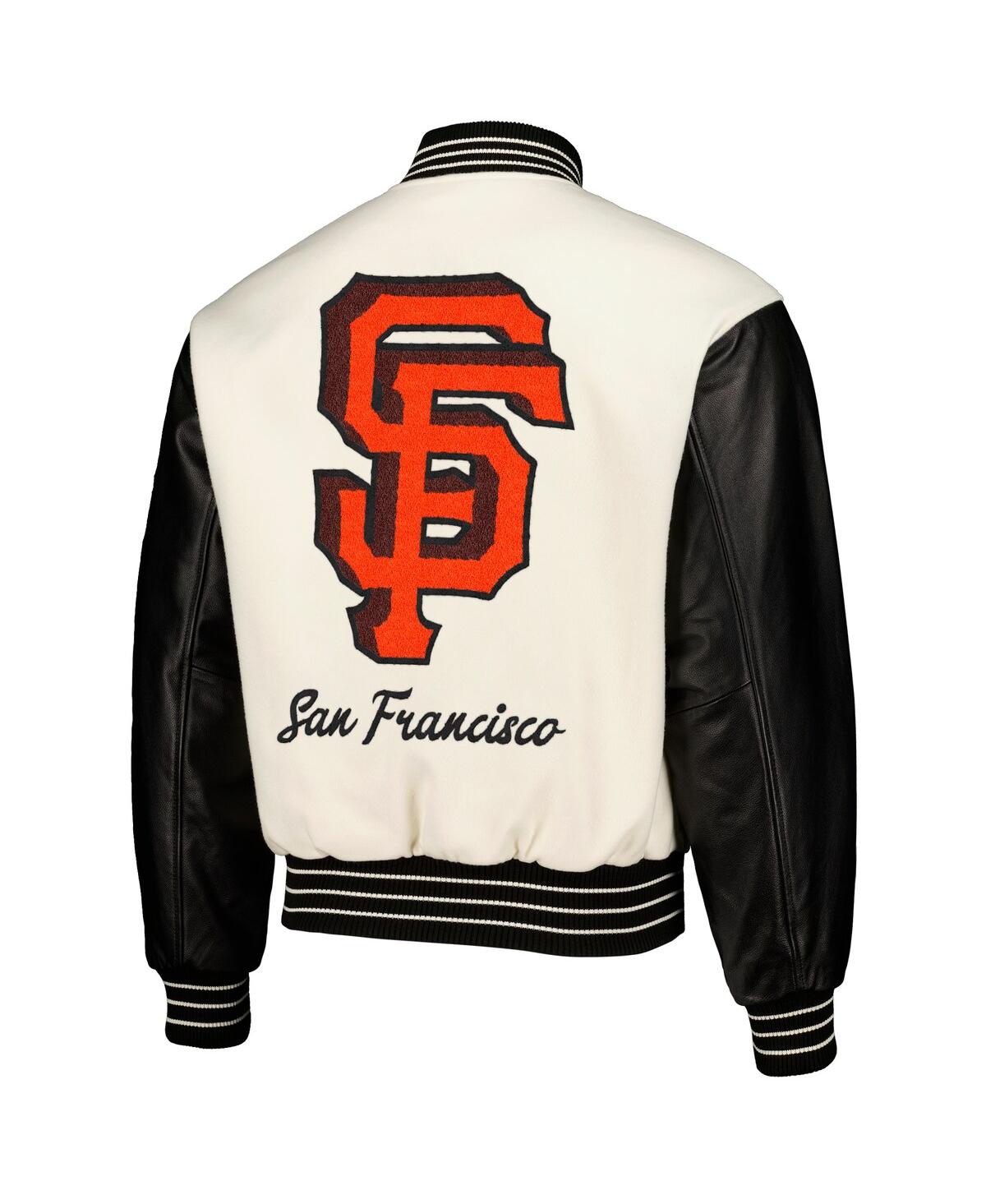 Shop Pleasures Men's  White San Francisco Giants Full-snap Varsity Jacket