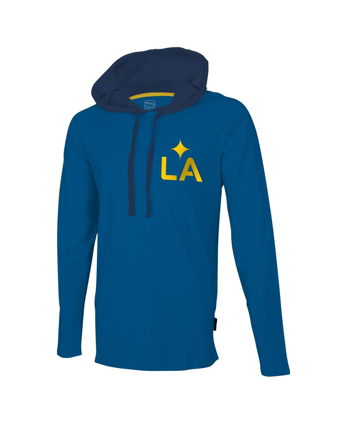 Shop Stadium Essentials Men's  Blue La Galaxy Tradition Raglan Hoodie Long Sleeve T-shirt