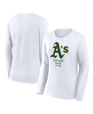 Women s Fanatics White Oakland Athletics Lightweight Fitted Long Sleeve T shirt Macy s