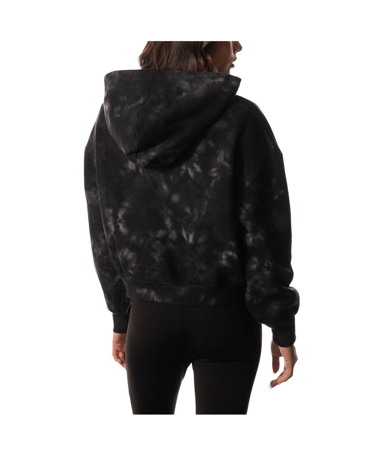 Shop The Wild Collective Women's  Black Pittsburgh Steelers Tie-dye Cropped Pullover Hoodie