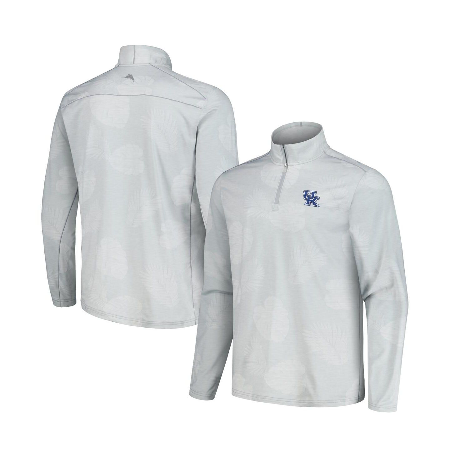 Мужская куртка Tommy Bahama Gray Kentucky Wildcats Delray Frond IslandZone 1/4-Zip — фото 1