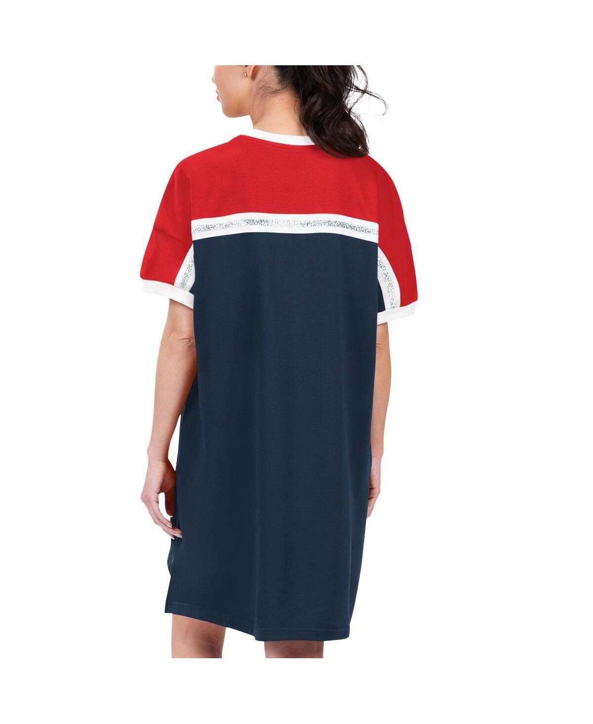Shop G-iii 4her By Carl Banks Women's  Navy, Red Atlanta Braves Circus Catch Sneaker Dress In Navy,red