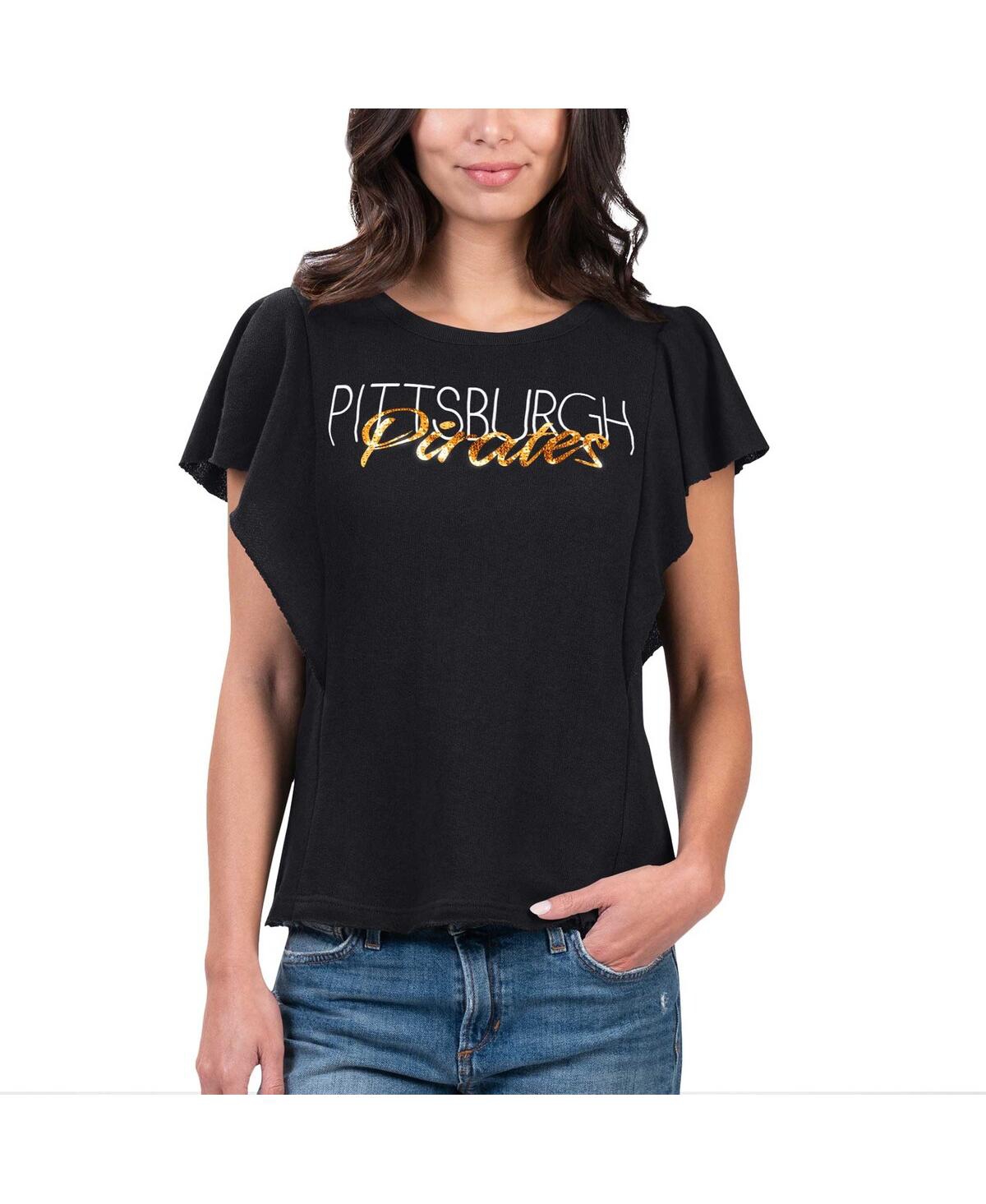 Shop G-iii 4her By Carl Banks Women's  Black Pittsburgh Pirates Crowd Wave T-shirt