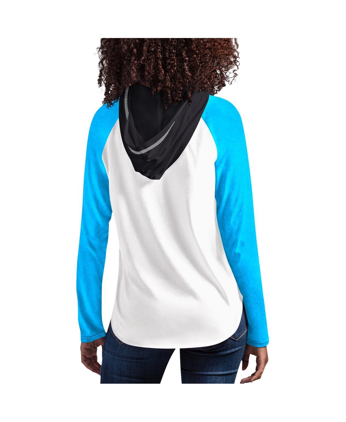 Shop G-iii 4her By Carl Banks Women's  White Ross Chastain Mvp Raglan Hooded Long Sleeve T-shirt