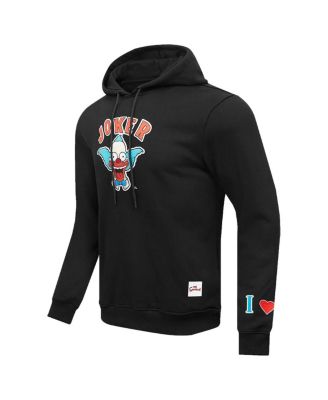 Men's Black The Simpsons Krusty Joker Pullover Hoodie