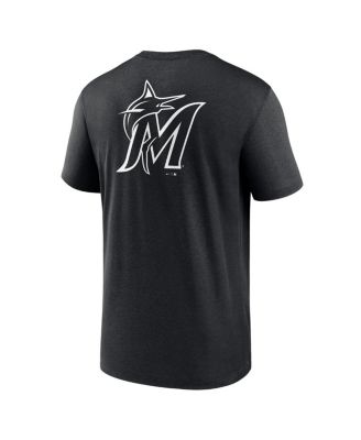 Men's Black Miami Marlins Fashion Over Shoulder Logo Legend T-shirt