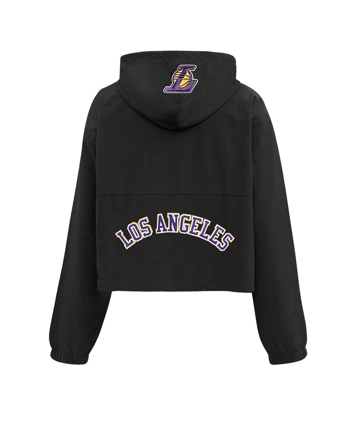 Shop Pro Standard Women's  Black Los Angeles Lakers Classic Wind Woven Cropped Half-zip Jacket
