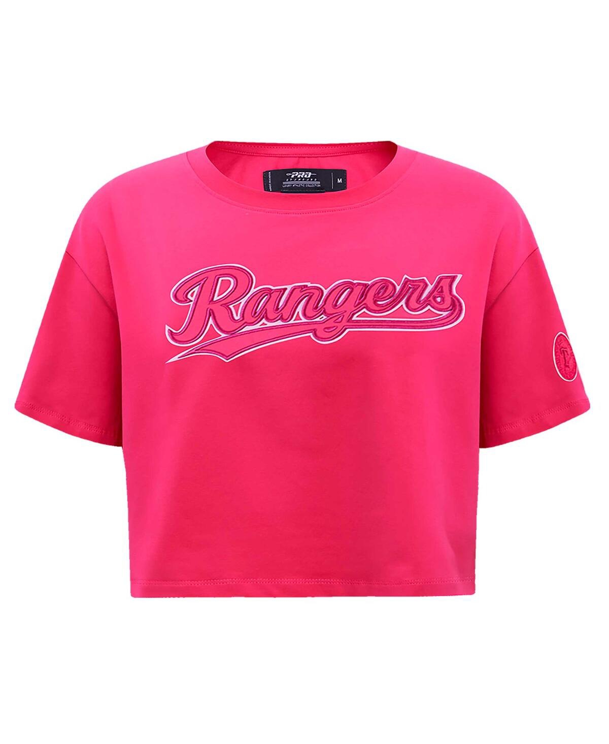Women's Pro StandardTexas Rangers TripleBoxy Cropped T-shirt - Pink