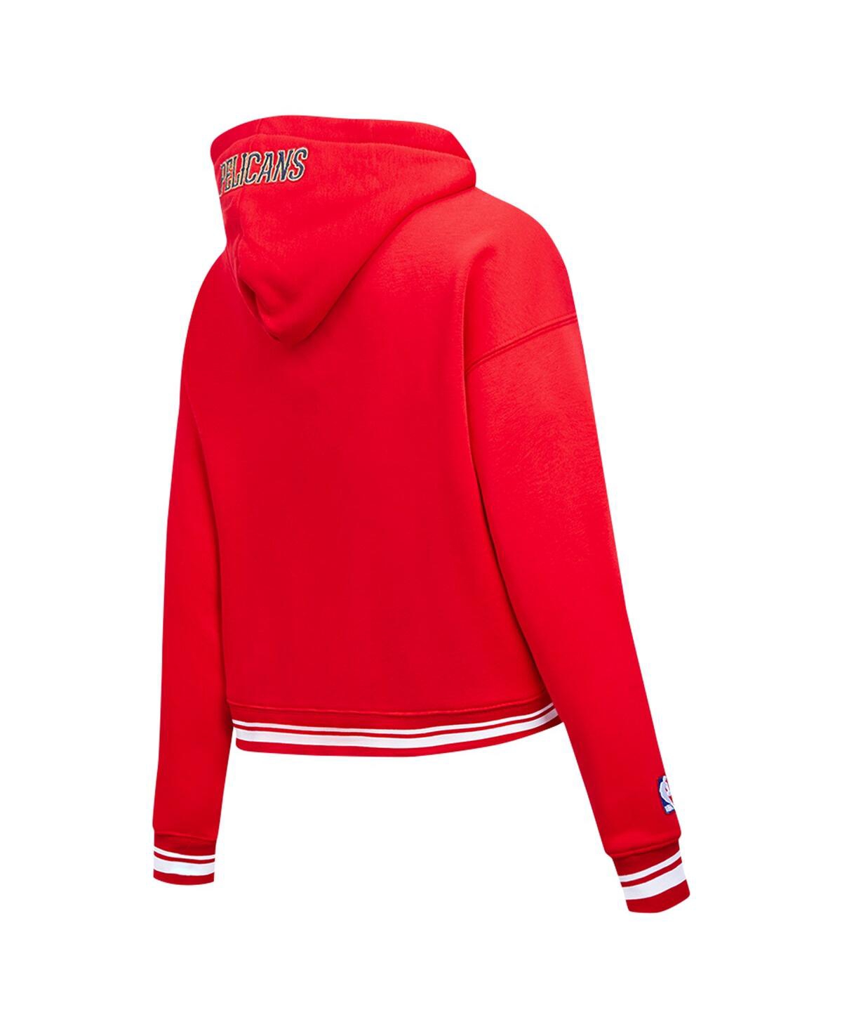 Shop Pro Standard Women's  Red New Orleans Pelicans Script Tail Cropped Pullover Hoodie