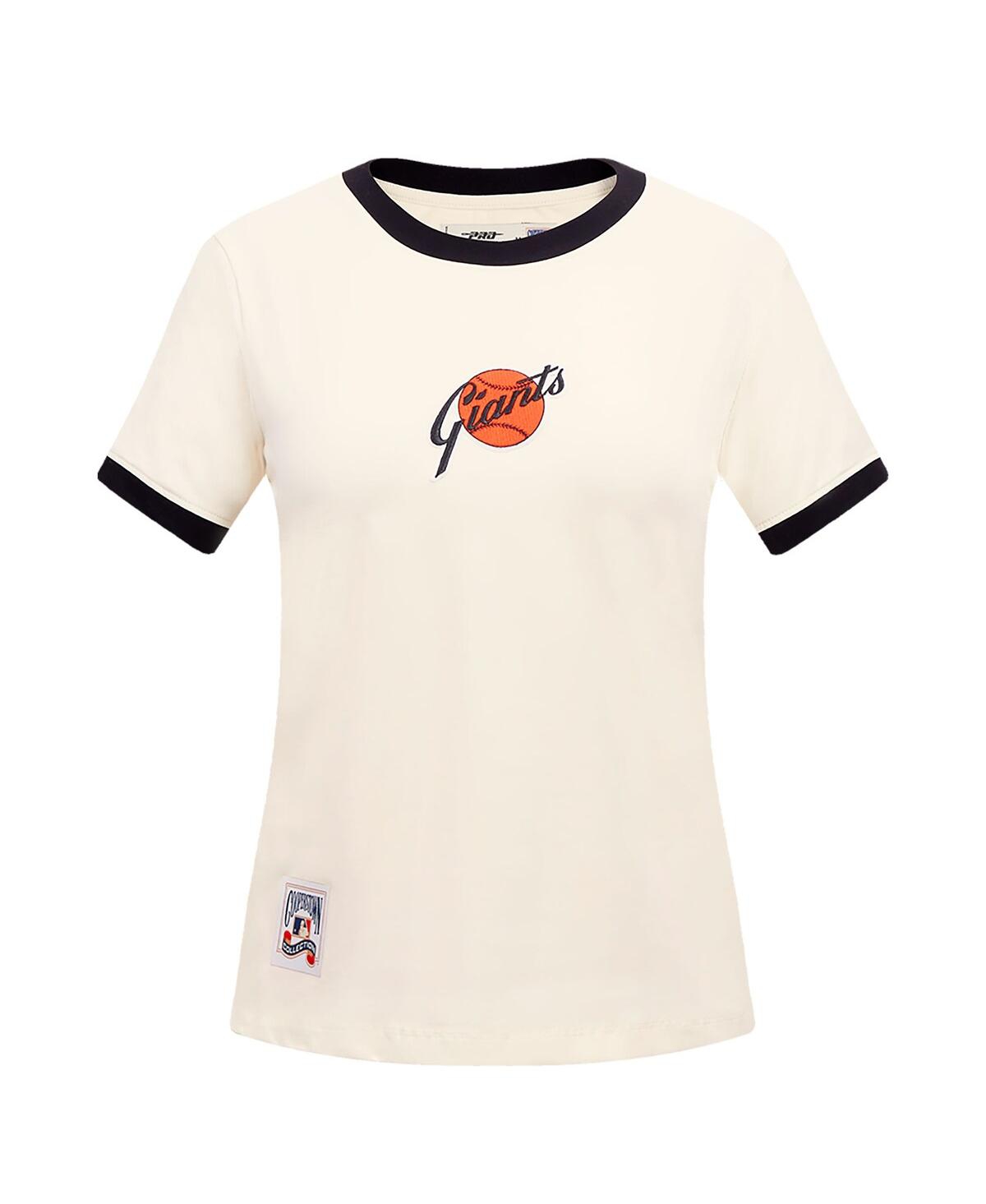 Shop Pro Standard Women's  Cream San Francisco Giants Retro Classic Ringer T-shirt