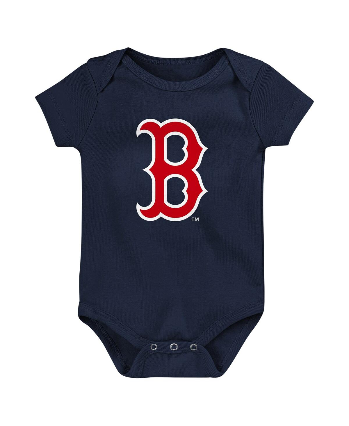 OUTERSTUFF BABY BOYS AND GIRLS OUTERSTUFF BOSTON RED SOX FAN PENNANT 3-PACK BODYSUIT SET 