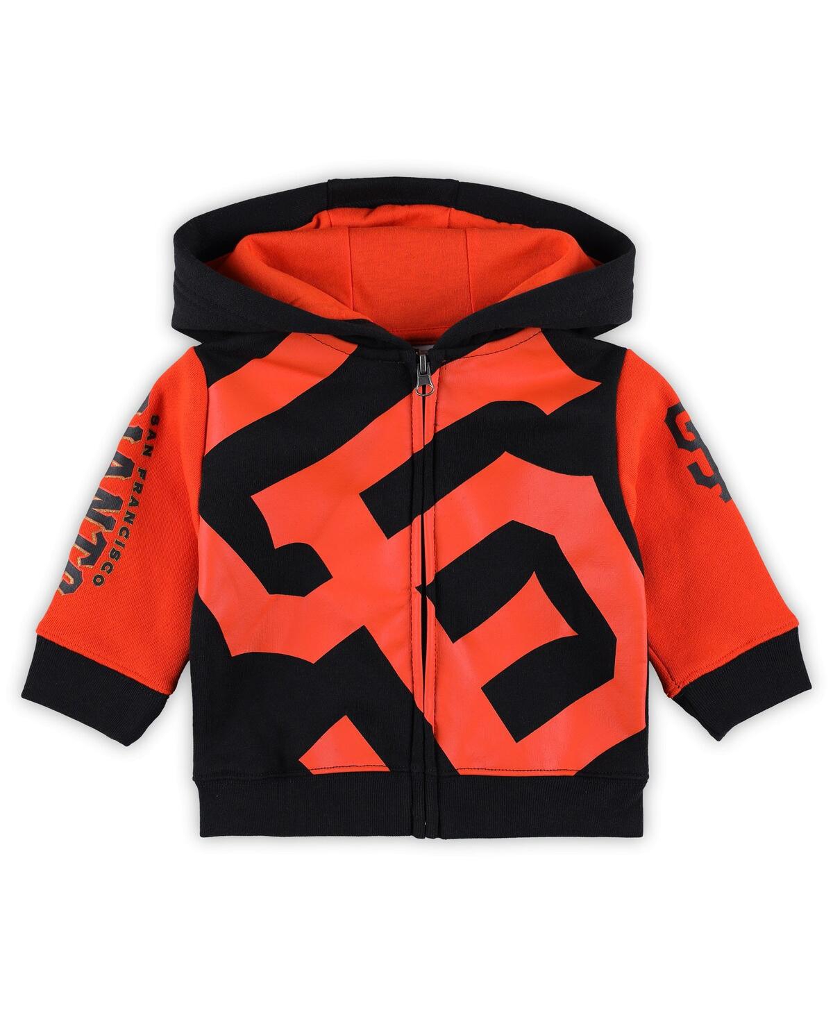 Shop Outerstuff Baby Boys And Girls  Black San Francisco Giants Post Card Full-zip Hoodie Jacket