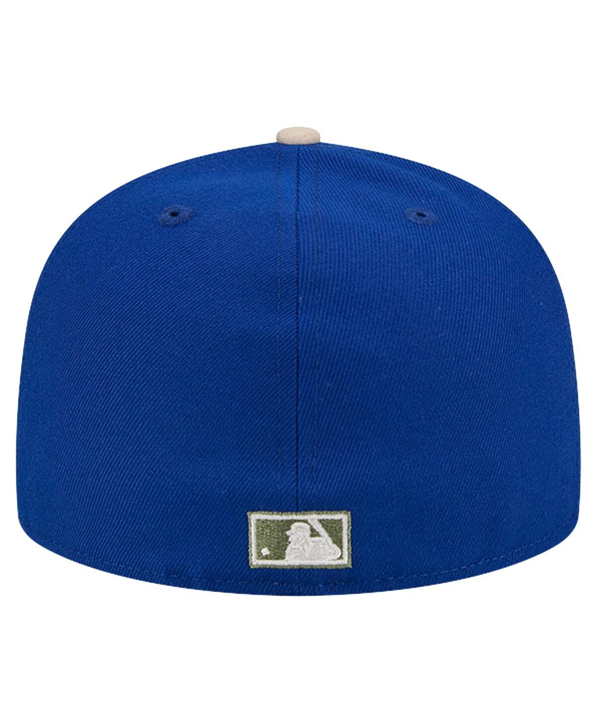 Shop New Era Men's  Royal New York Mets Canvas A-frame 59fifty Fitted Hat