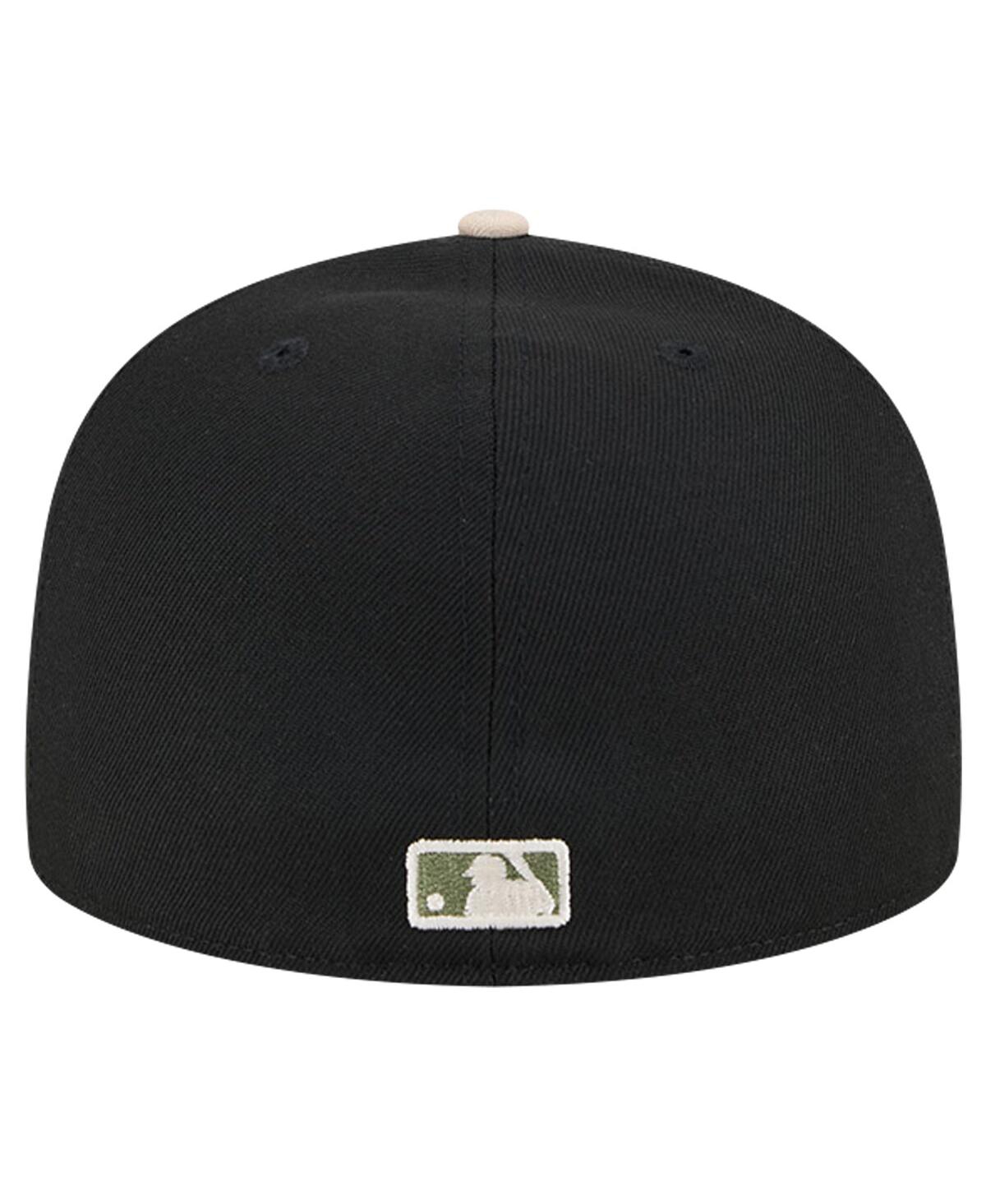 Shop New Era Men's  Black Chicago White Sox Canvas A-frame 59fifty Fitted Hat