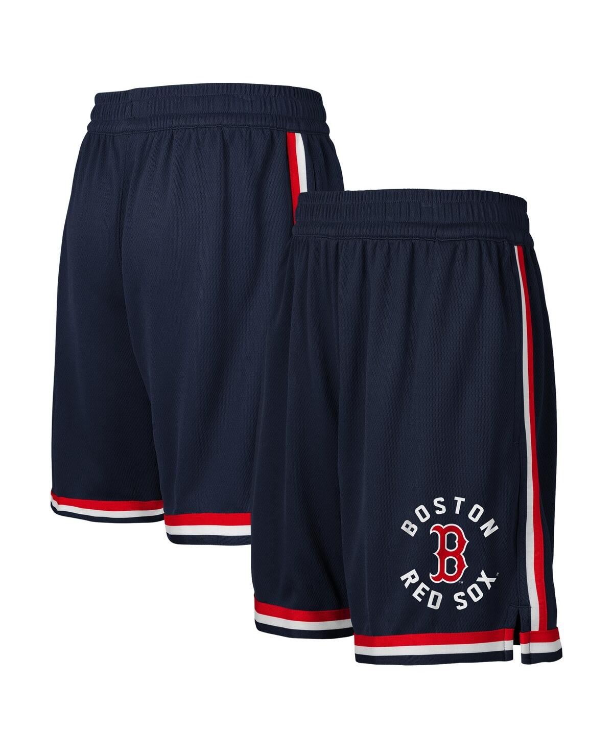 OUTERSTUFF BIG BOYS OUTERSTUFF NAVY BOSTON RED SOX HIT HOME MESH SHORTS