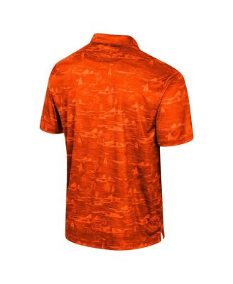 Men's Orange Miami Hurricanes Daly Print Polo Shirt