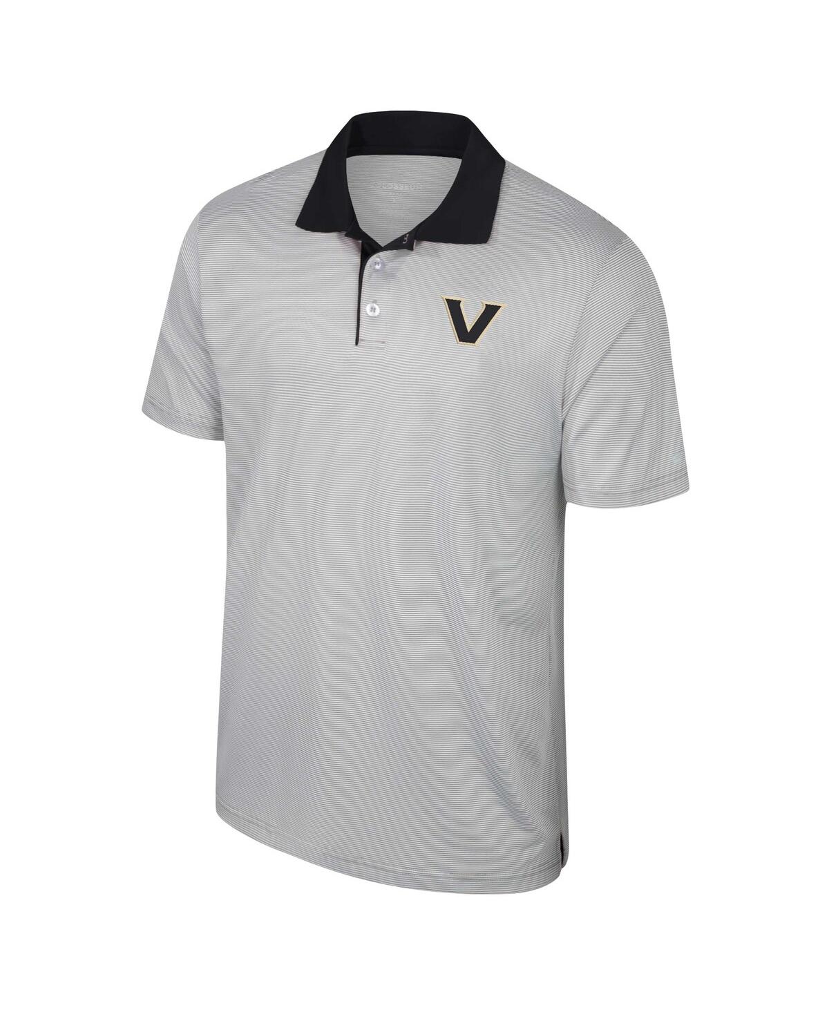 Shop Colosseum Men's  Gray Vanderbilt Commodores Tuck Striped Polo Shirt