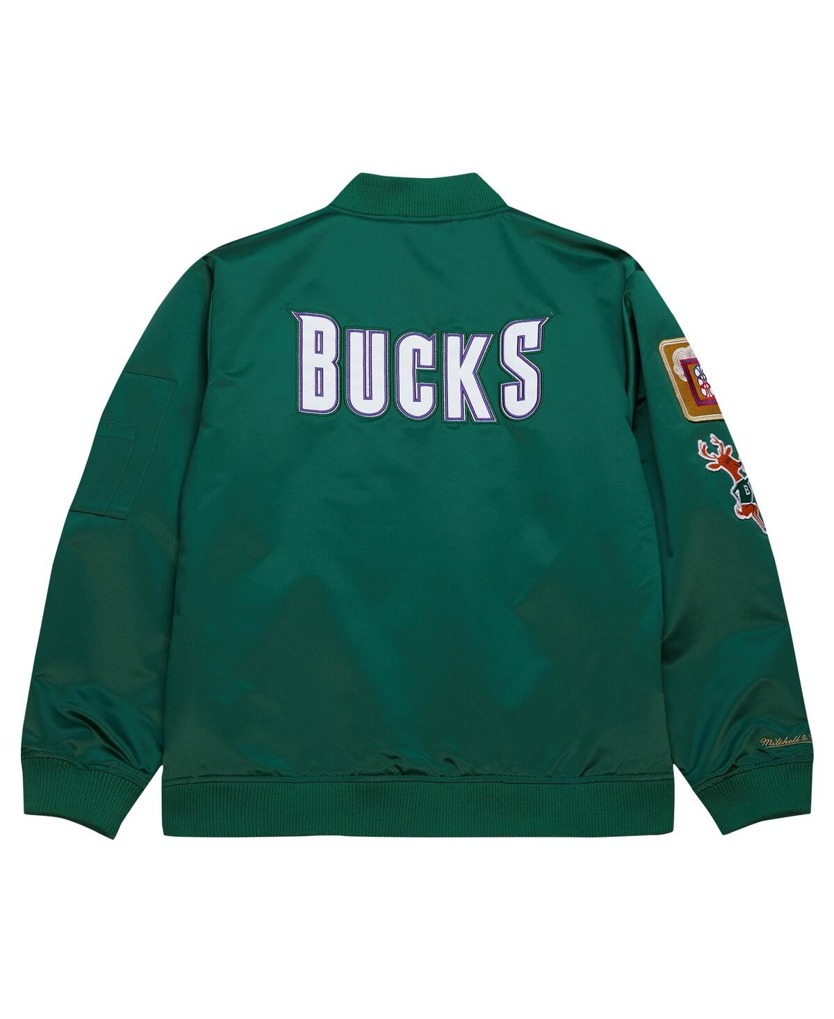 Shop Mitchell & Ness Men's  Green Distressed Milwaukee Bucks Hardwood Classics Vintage-like Logo Full-zip