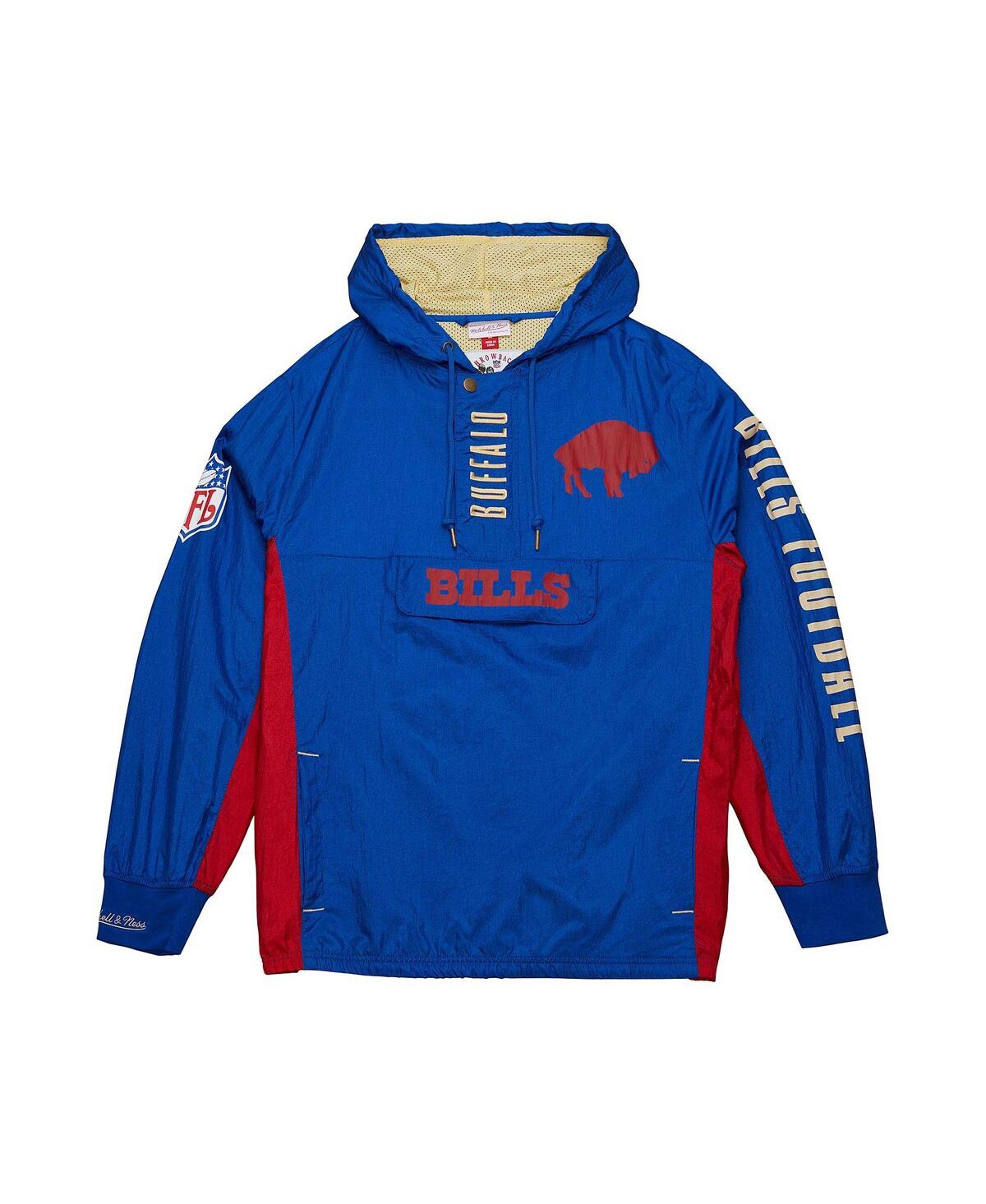 Shop Mitchell & Ness Men's  Royal Distressed Buffalo Bills Team Og 2.0 Anorak Vintage-like Logo Quarter-zi