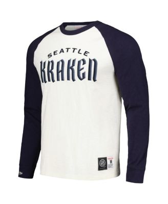 Men's Cream Seattle Kraken Legendary Slub Vintage-Like Raglan Long Sleeve T-shirt
