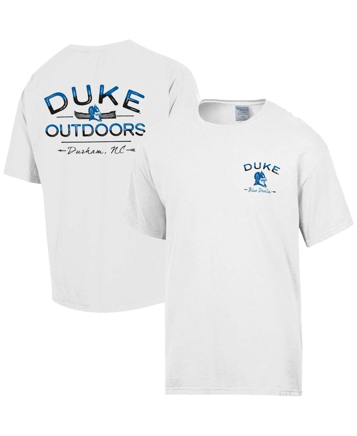 Comfortwash Men's  White Duke Blue Devils Great Outdoors T-shirt