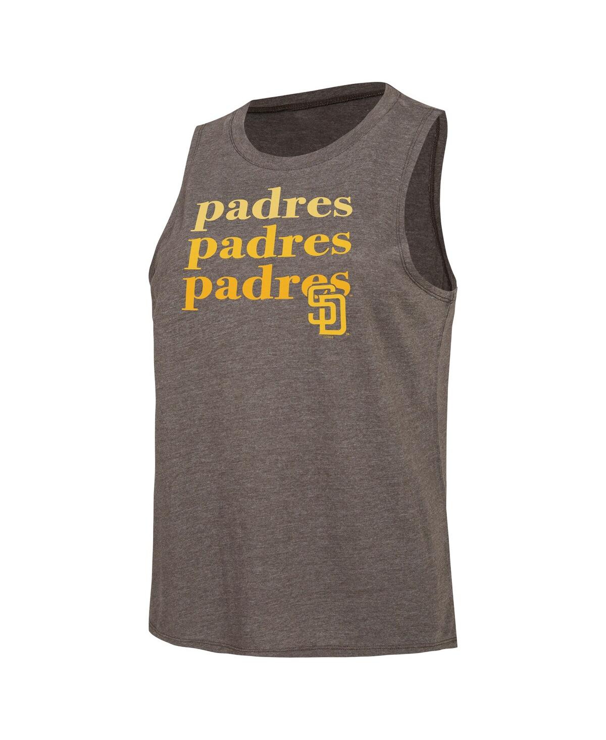Concepts Sport Women's  Charcoal, Brown San Diego Padres Meter Muscle Tank And Pants Sleep Set In Charcoal,brown