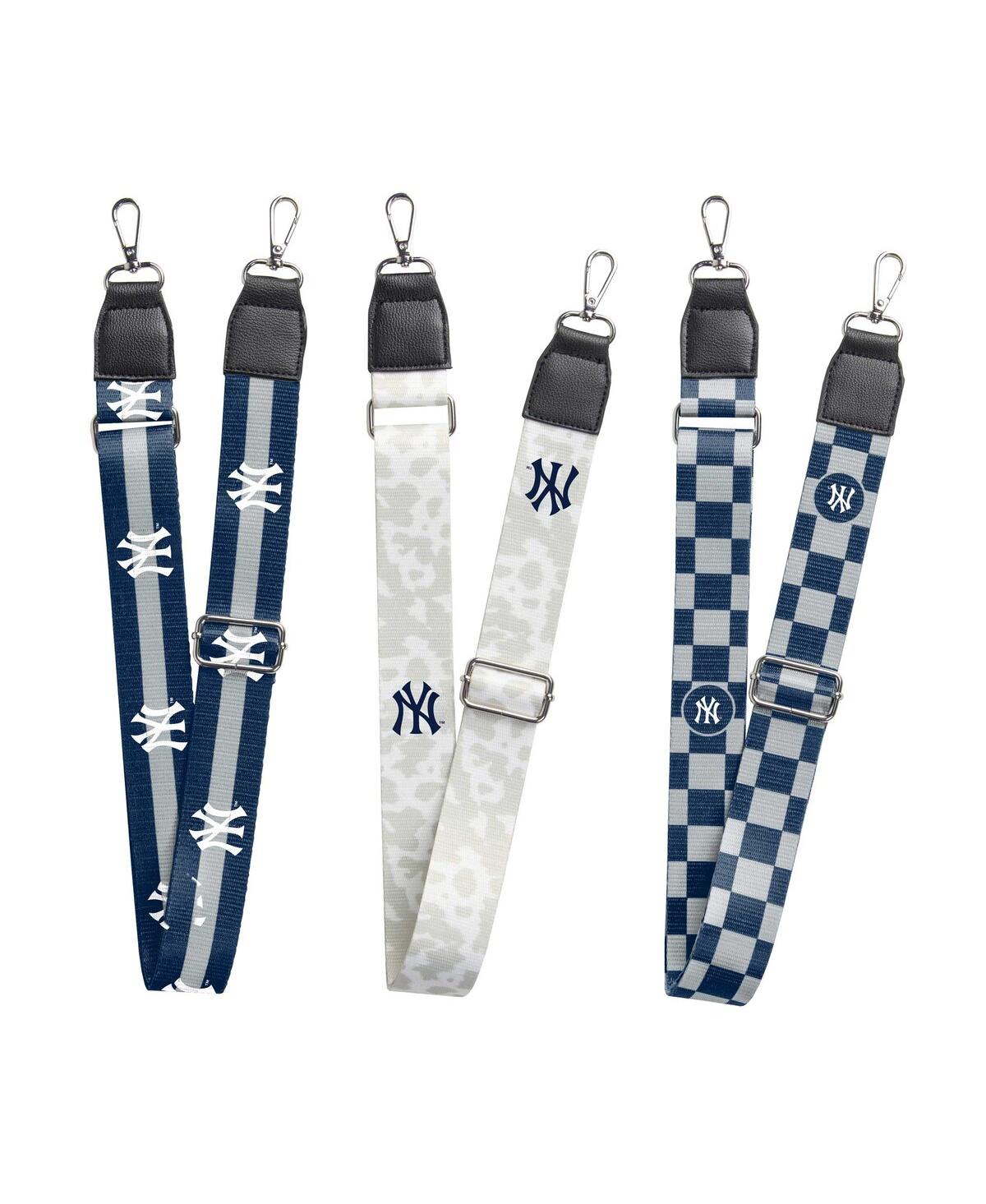 Shop Logo Brands New York Yankees 3-pack Bag Strap Set In Navy