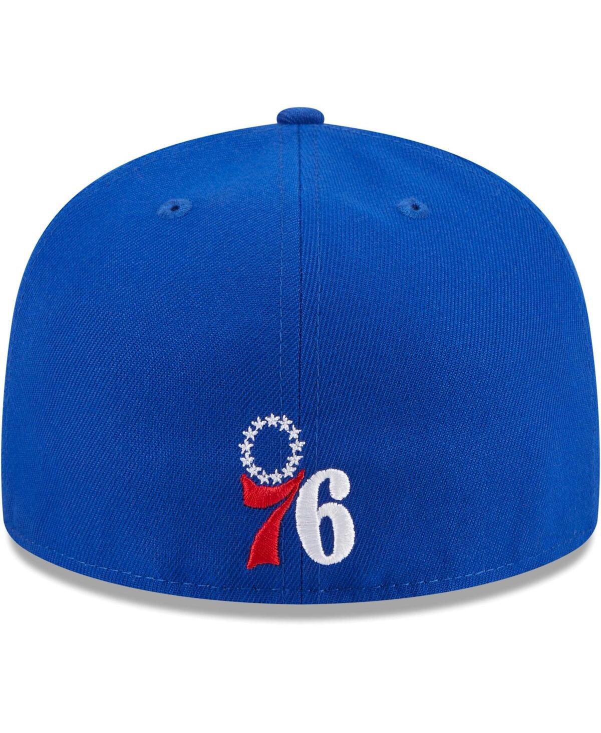 Men's New EraPhiladelphia 76ers Game Day Hollow Logo Mashup 59FIFTY Fitted Hat - Royal