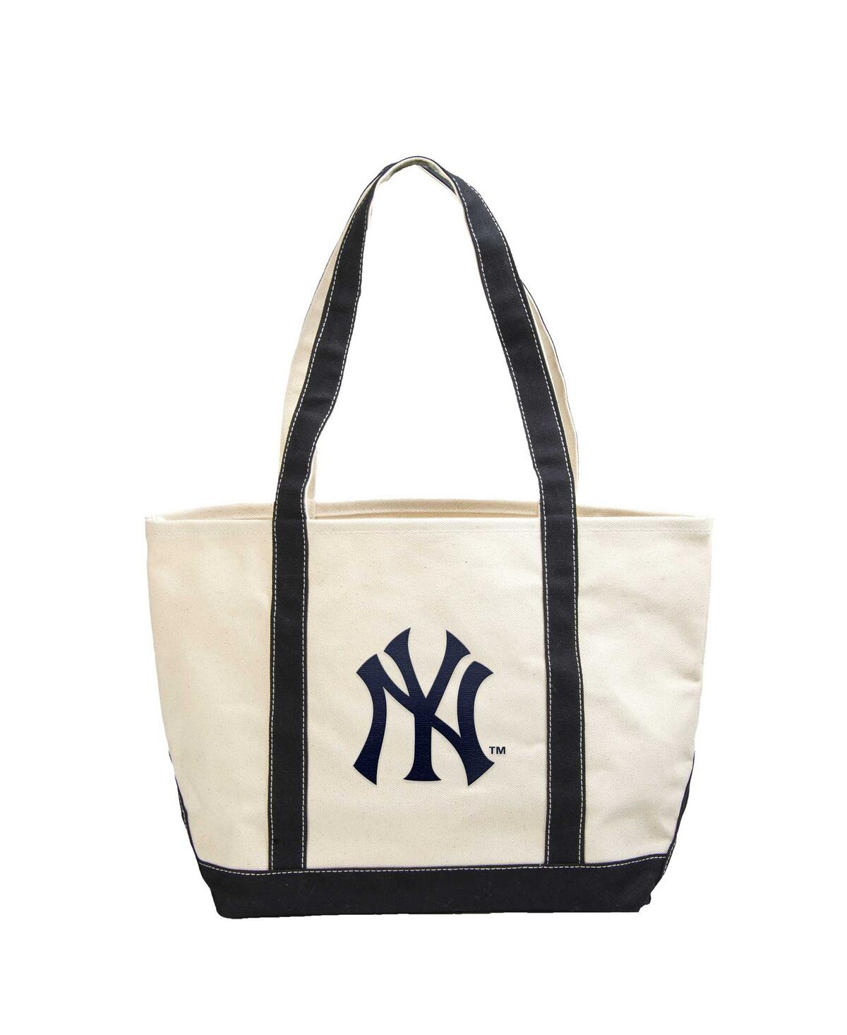 Shop Logo Brands Women's New York Yankees Canvas Tote Bag In Navy
