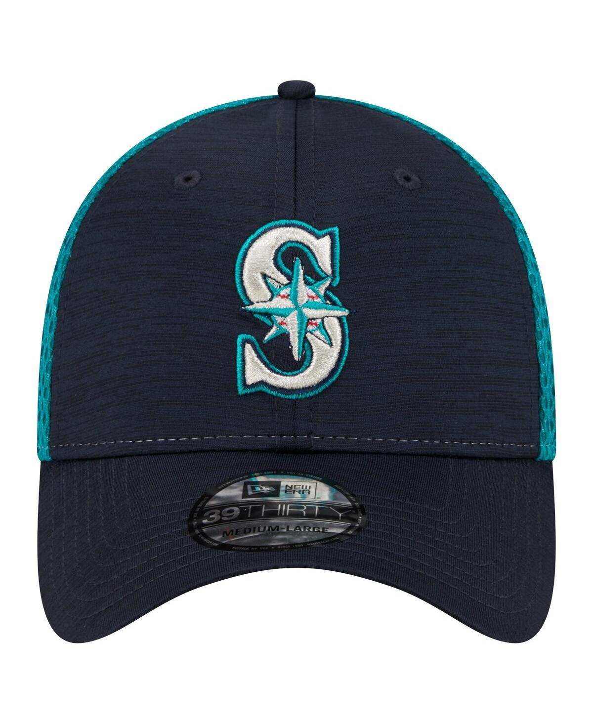 Shop New Era Men's  Navy Seattle Mariners Neo 39thirty Flex Hat