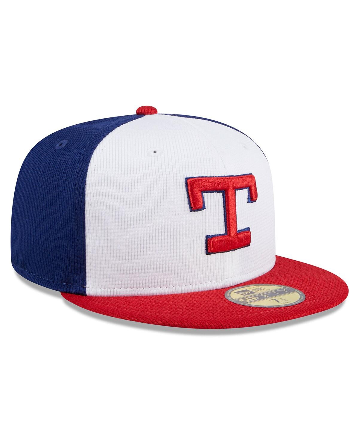 NEW ERA MEN'S NEW ERA WHITE TEXAS RANGERS 2024 BATTING PRACTICE 59FIFTY FITTED HAT 