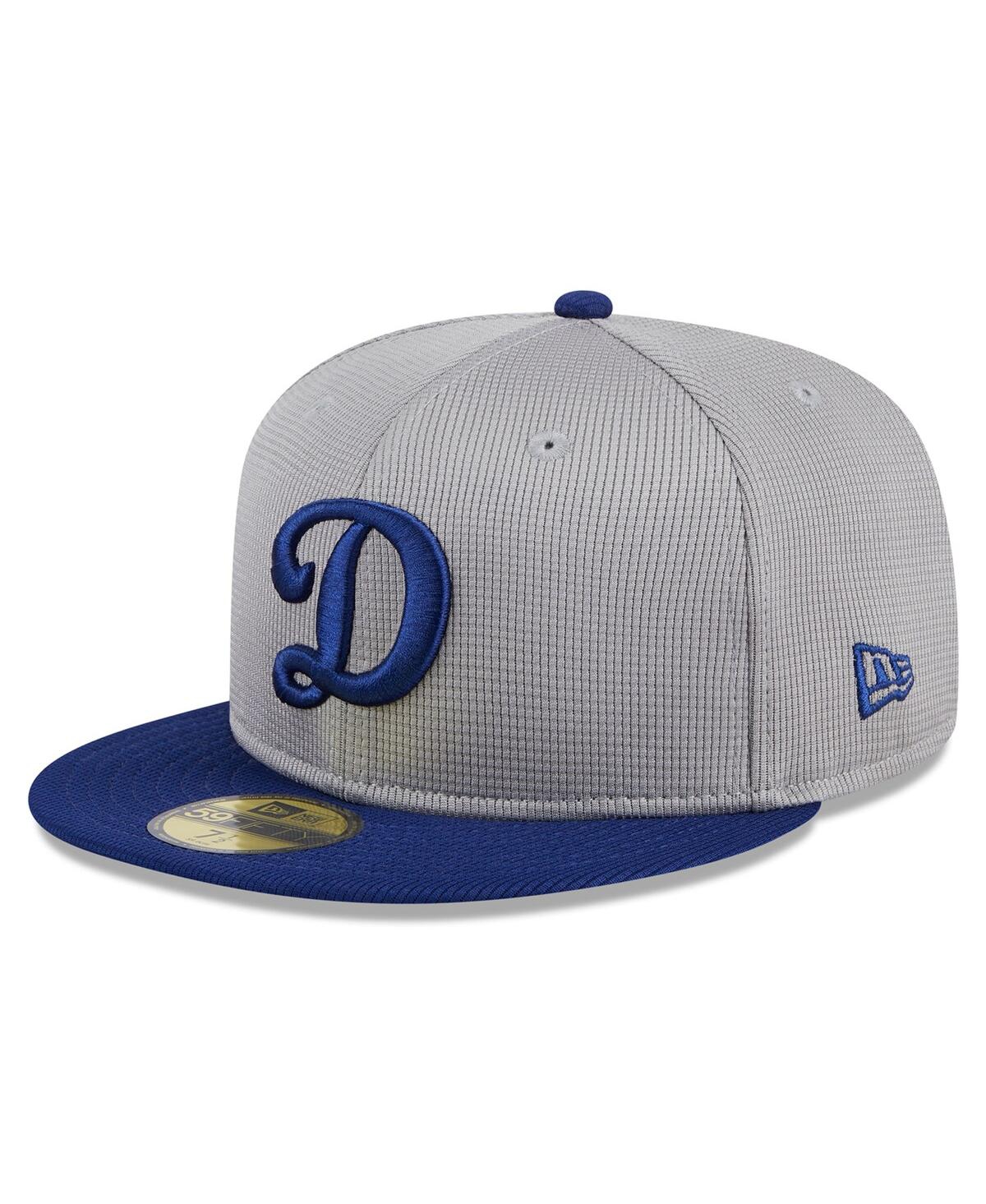 NEW ERA MEN'S NEW ERA GRAY LOS ANGELES DODGERS 2024 BATTING PRACTICE 59FIFTY FITTED HAT