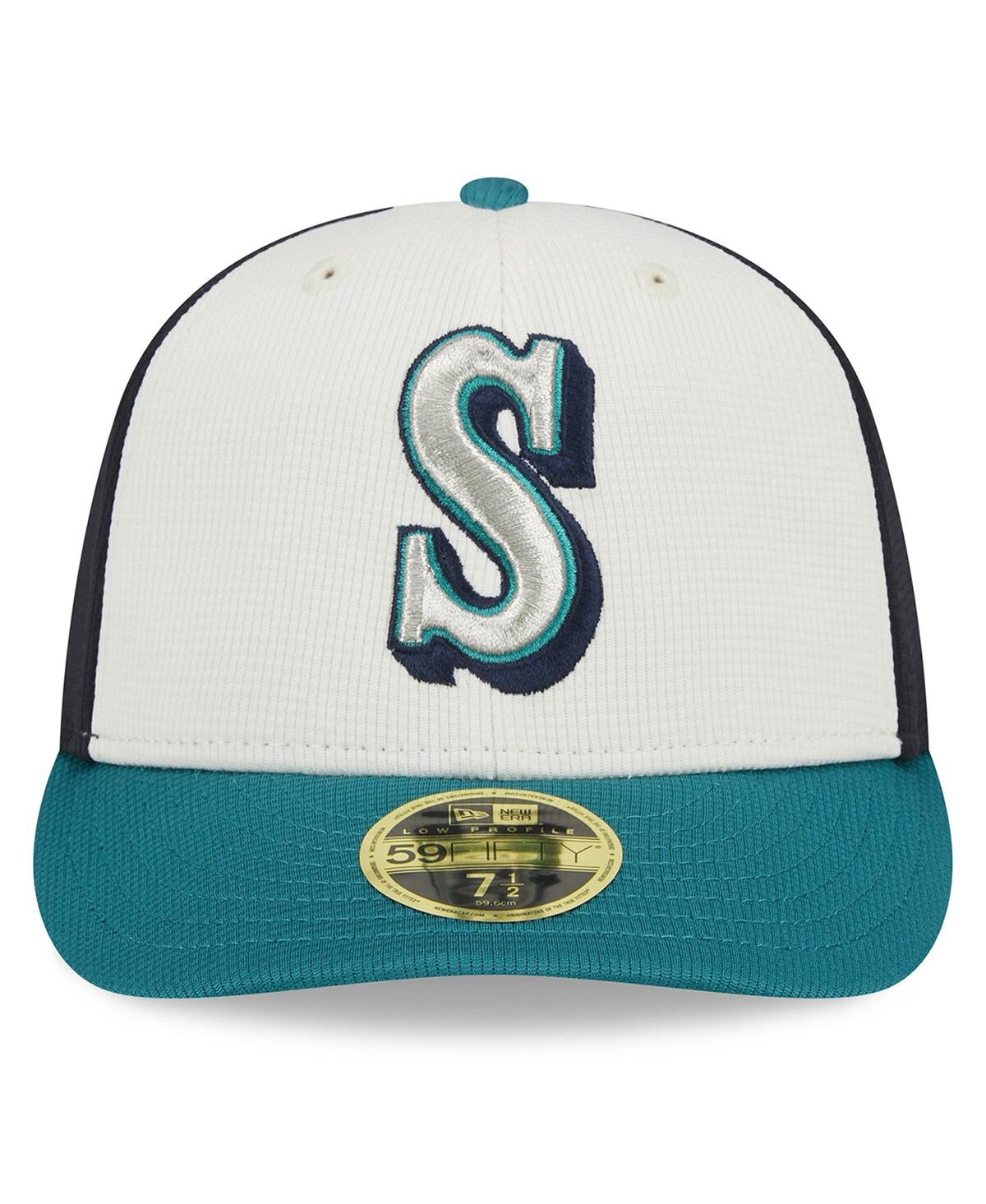 Shop New Era Men's  Cream Seattle Mariners 2024 Batting Practice Low Profile 59fifty Fitted Hat