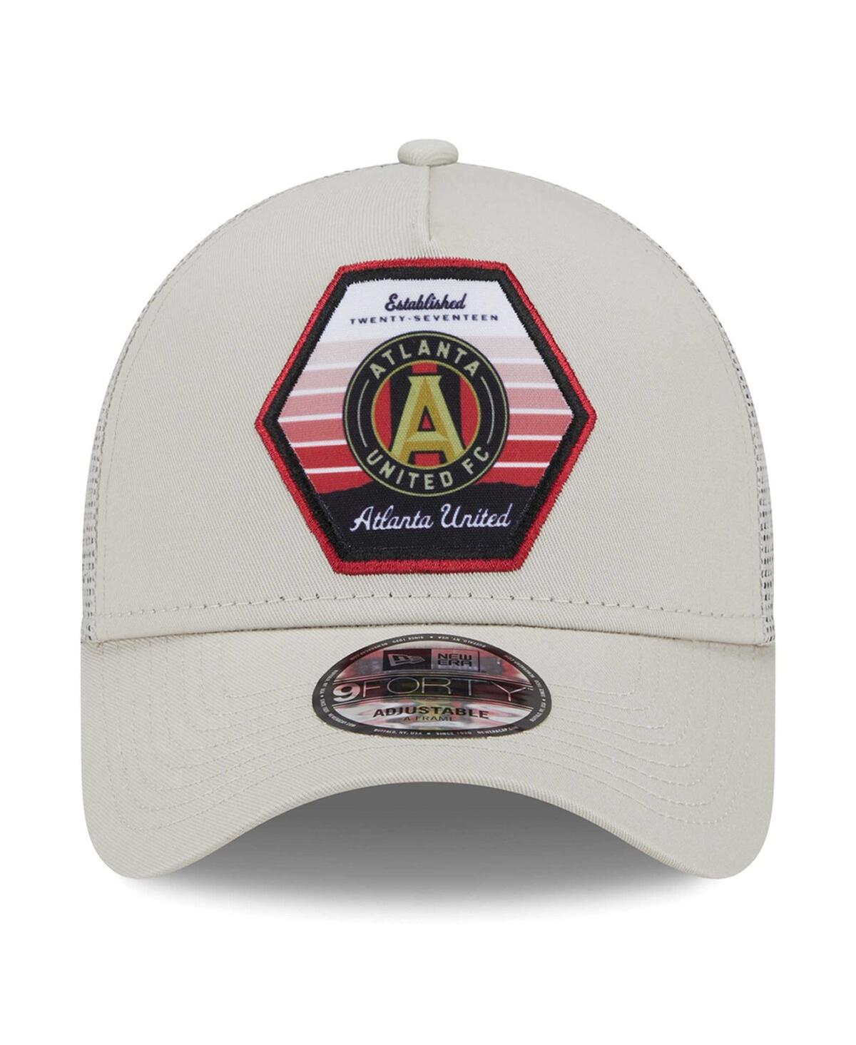 Shop New Era Men's  Cream Atlanta United Fc Established Patch 9forty A-frame Trucker Adjustable Hat