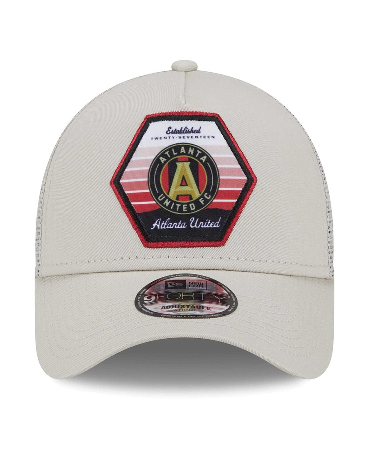New Era Men's  Cream Atlanta United Fc Established Patch 9forty A-frame Trucker Adjustable Hat In Cream