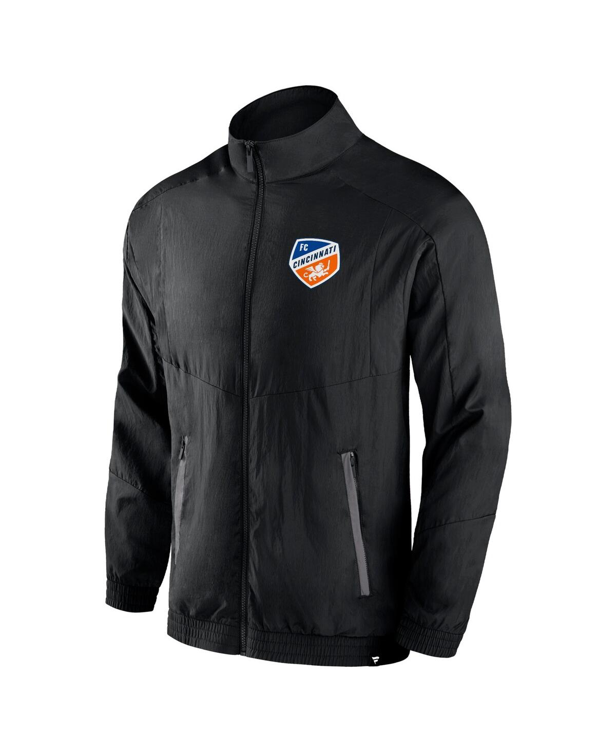 Shop Fanatics Men's  Black Fc Cincinnati Header Raglan Full-zip Jacket
