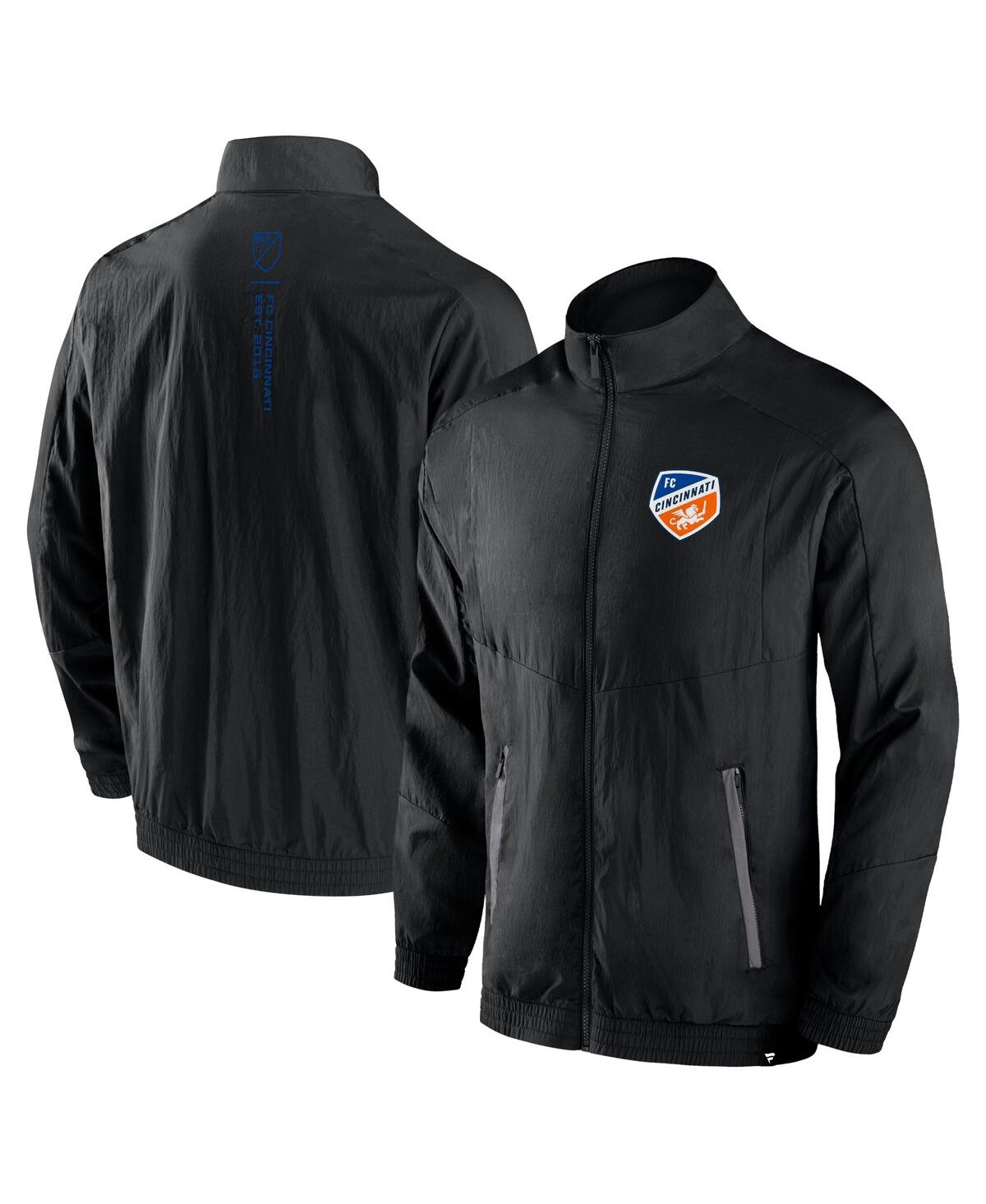 Shop Fanatics Men's  Black Fc Cincinnati Header Raglan Full-zip Jacket