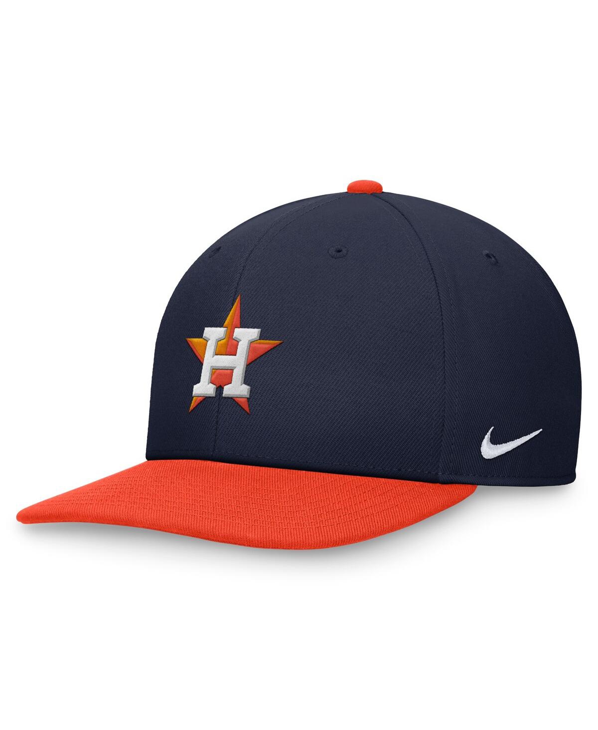 Shop Nike Men's  Navy, Orange Houston Astros Evergreen Two-tone Snapback Hat In Navy,orange