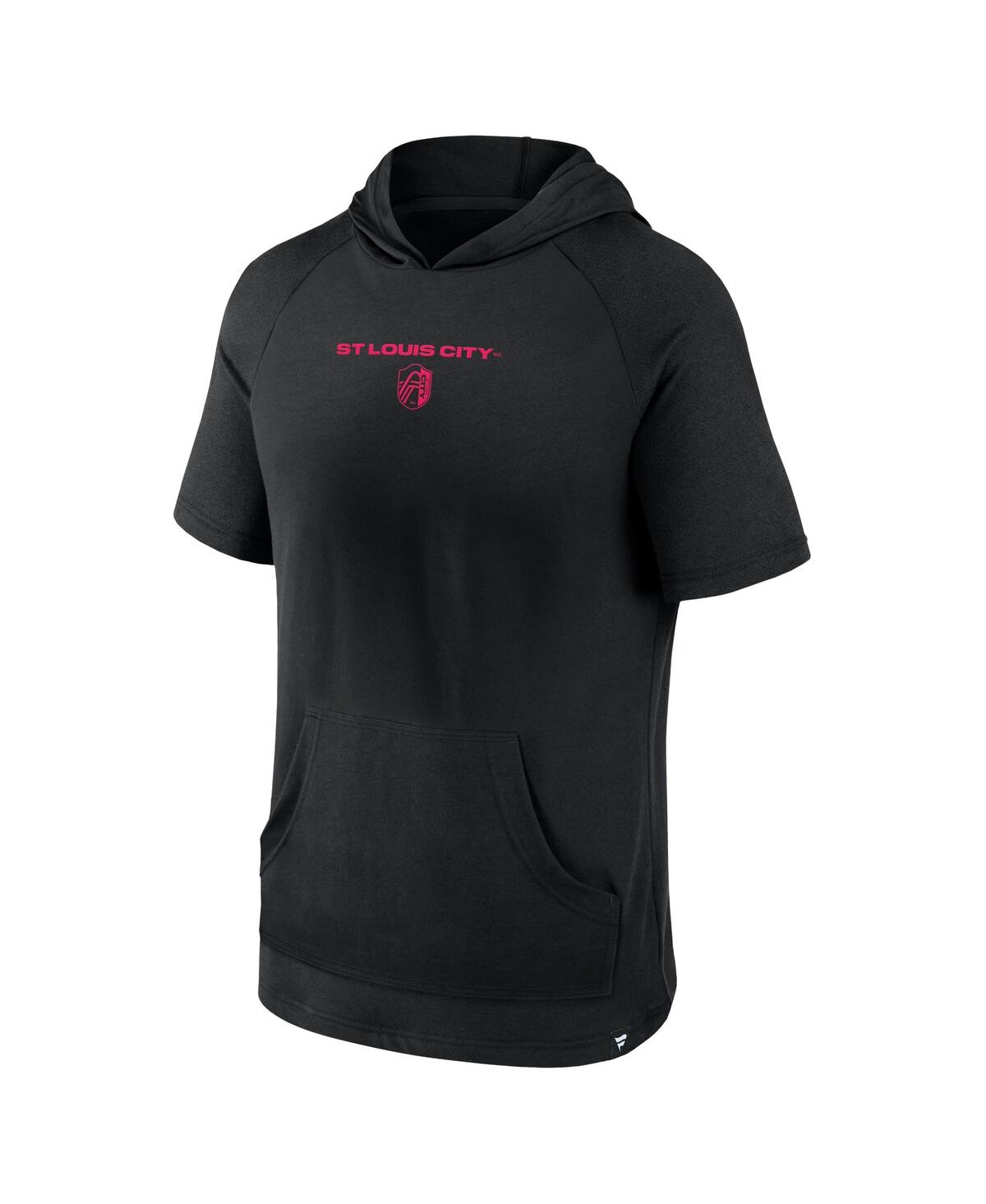 Men's FanaticsSt. Louis City Sc Match Raglan Short Sleeve Pullover Hoodie - Black