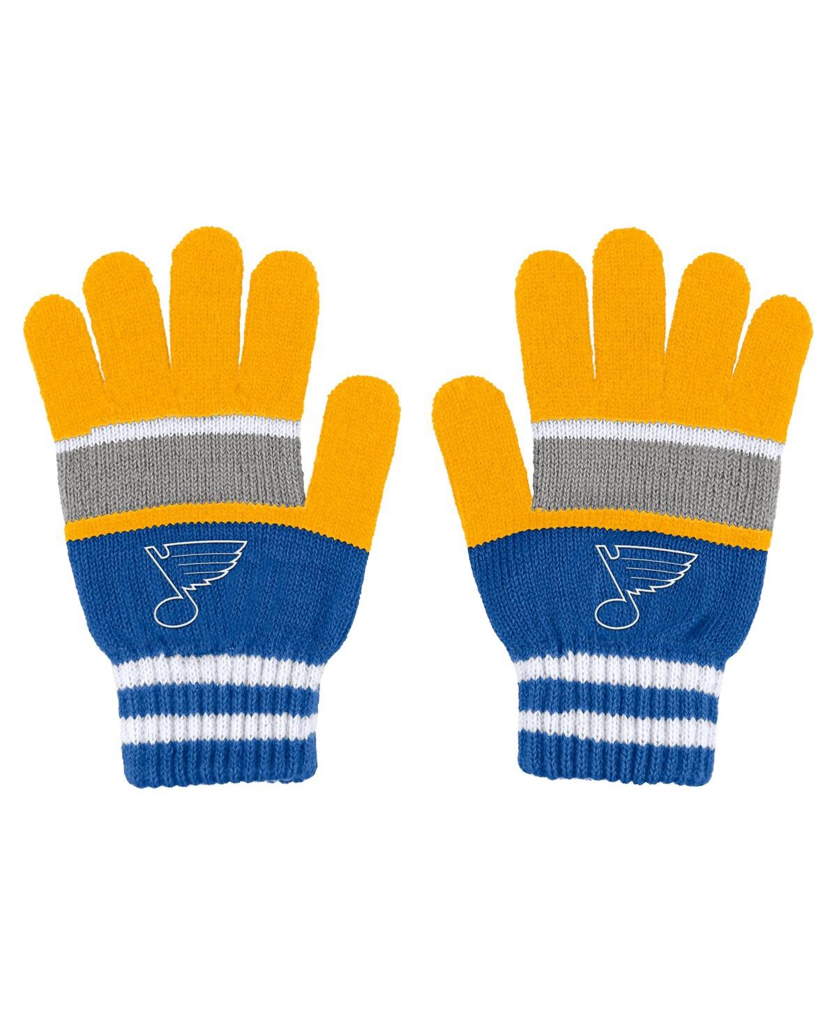 Shop Wear By Erin Andrews Women's  St. Louis Blues Stripe Glove And Scarf Set In Multi