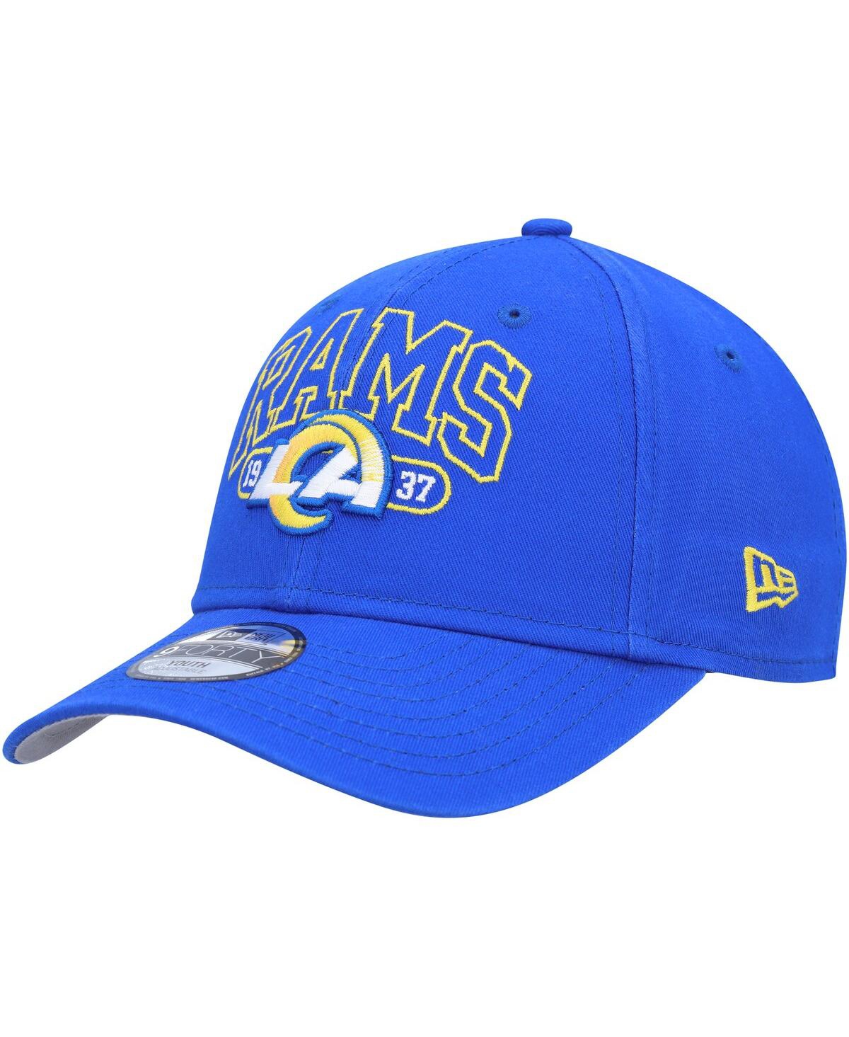 New Era Kids' Youth Boys And Girls  Royal Los Angeles Rams Outline 9forty Adjustable Hat