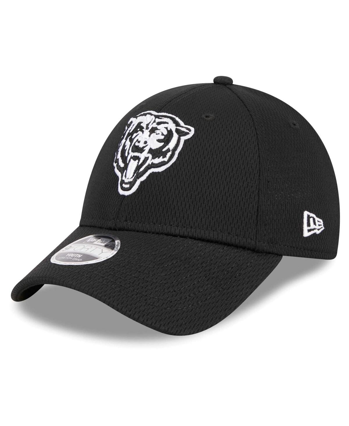 New Era Kids' Youth Boys And Girls  Black Chicago Bears Alternate Logo Main B-dub 9forty Adjustable Hat