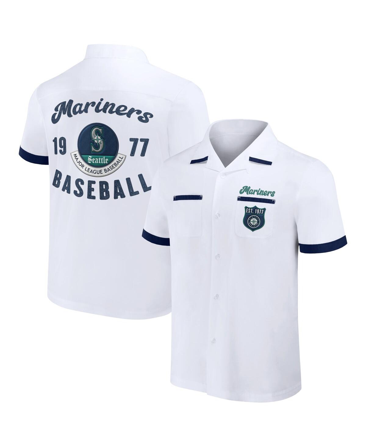 Fanatics Men's Darius Rucker Collection By  White Seattle Mariners Bowling Button-up Shirt