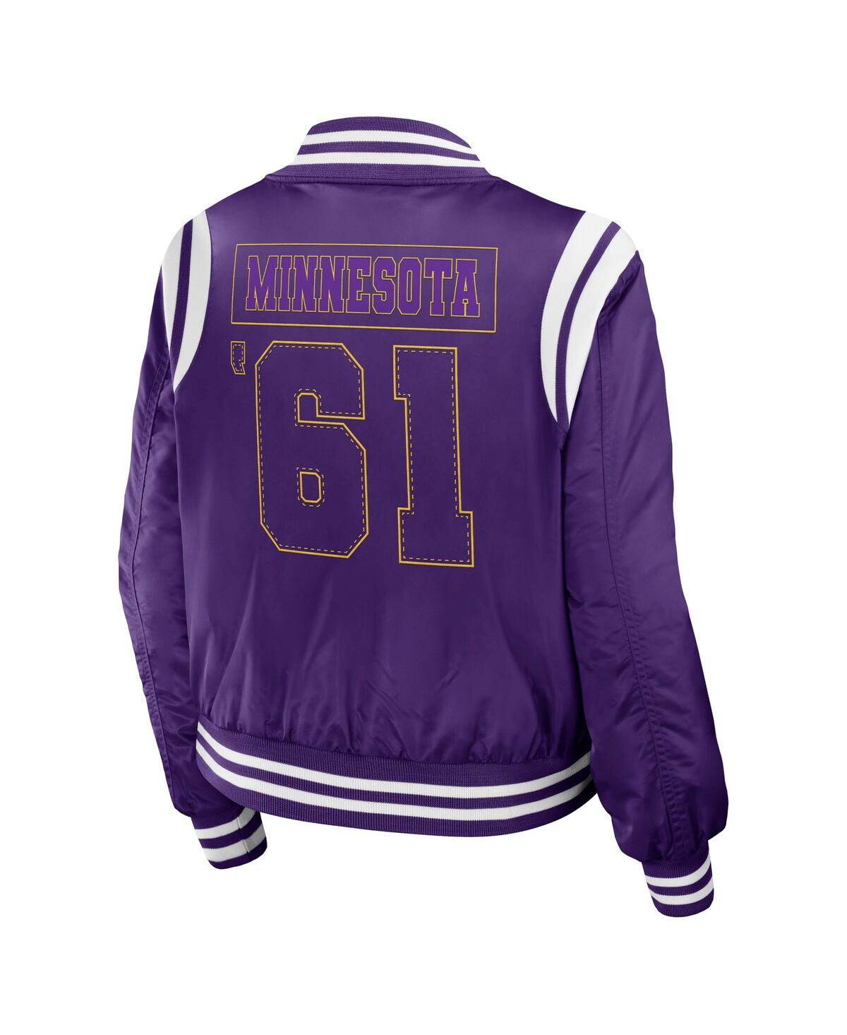 Shop Wear By Erin Andrews Women's  Purple Minnesota Vikings Bomber Full-zip Jacket