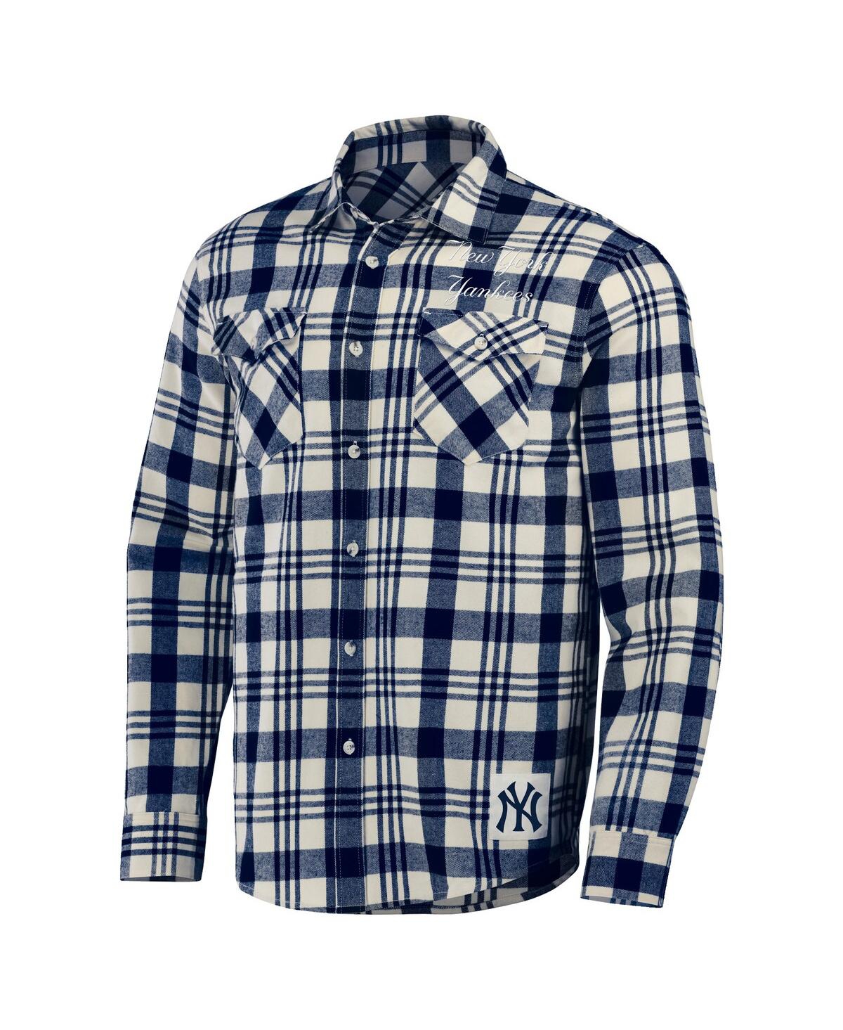 Shop Fanatics Men's Darius Rucker Collection By  Navy New York Yankees Plaid Flannel Button-up Shirt