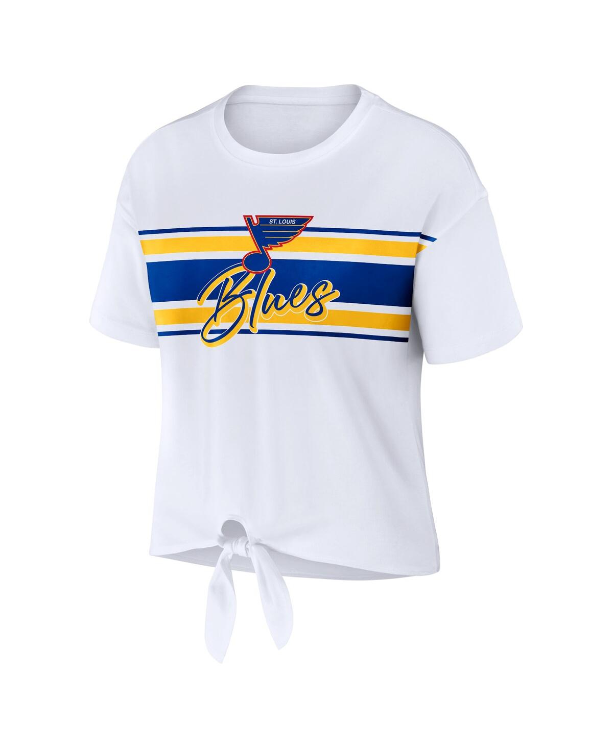 Shop Wear By Erin Andrews Women's  White St. Louis Blues Front Knot T-shirt